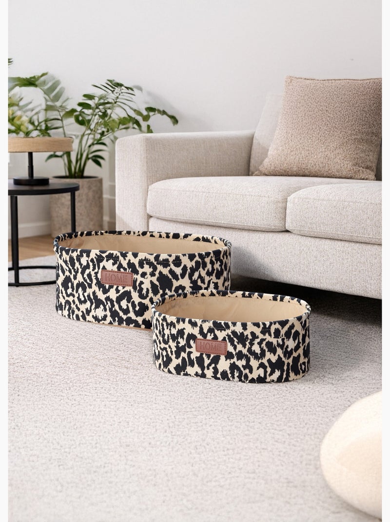 Cestas de almacenamiento de tela con estampado de leopardo - AFIBEL N/D - Kiabi