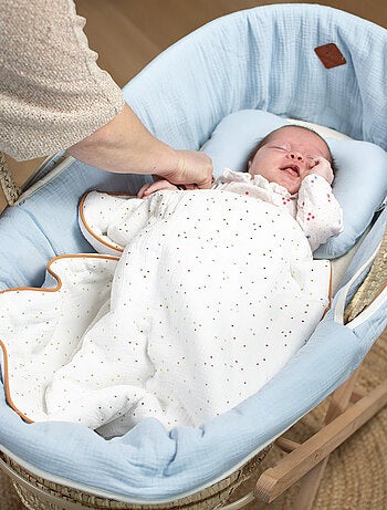 Cestillo para bebé con colchón, funda y sábana ajustable, jeanne | SEVIRA KIDS