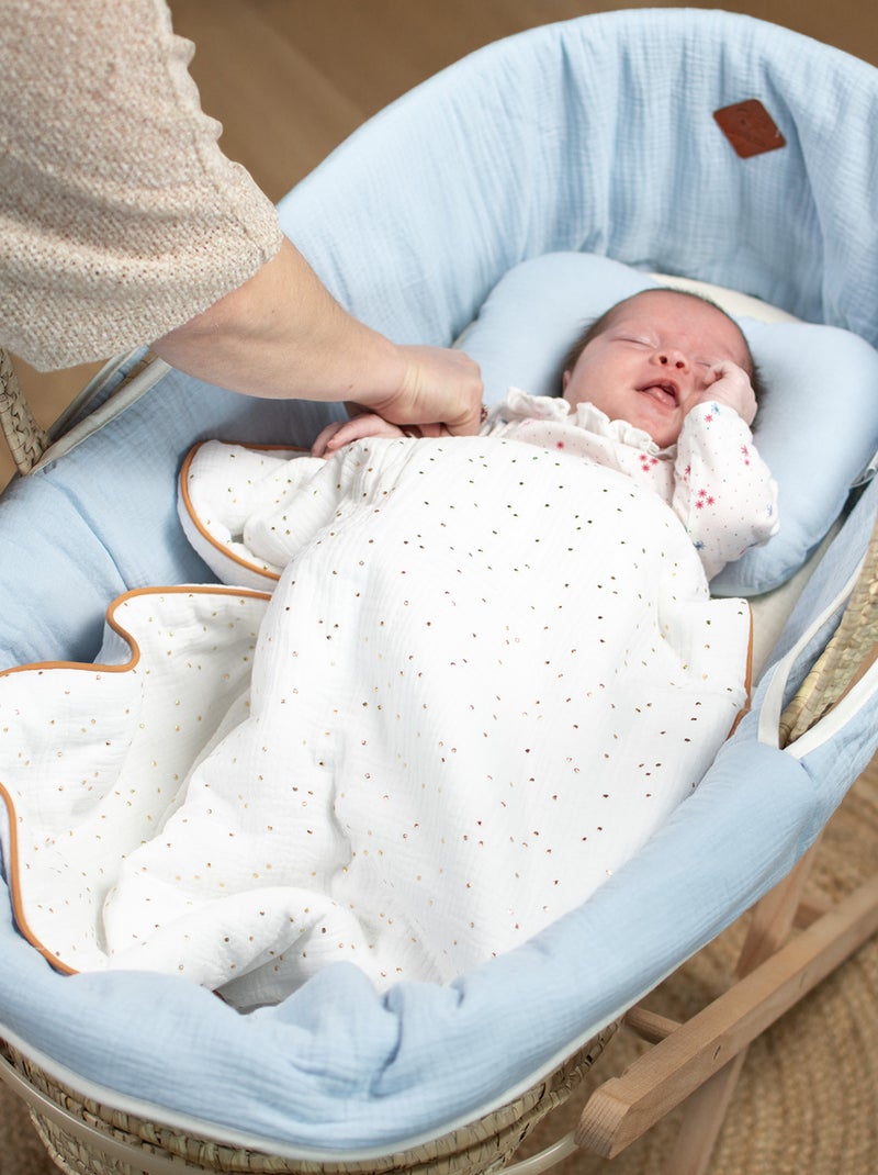 Cestillo para bebé con colchón, funda y sábana ajustable, jeanne | SEVIRA KIDS Azul - Kiabi