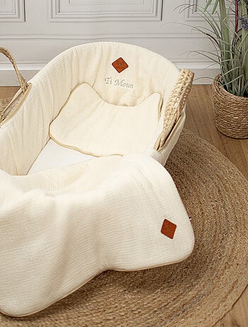 Cestillo para bebé con colchón, funda y sábana ajustable, jeanne | SEVIRA KIDS