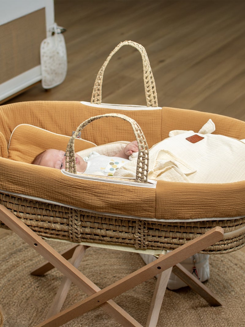 Cestillo para bebé con colchón, funda y sábana ajustable, jeanne | SEVIRA KIDS Marrón claro - Kiabi