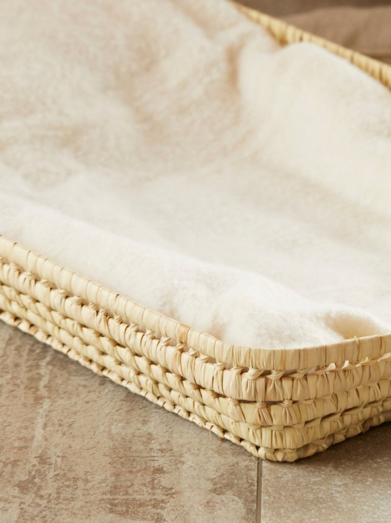 Cesto cambiador rectangular de mimbre Beige - Kiabi