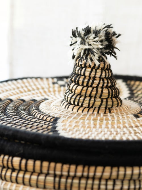 Cesto para la ropa con motivos étnicos en fibras naturales - Kiabi