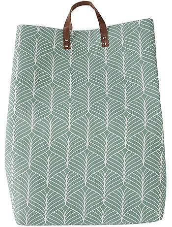 Cesto para la ropa sucia de 70 litros con estampado de hojas