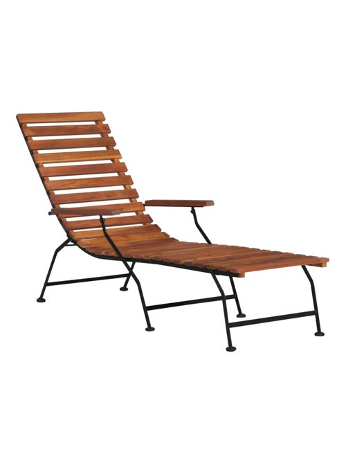 Chaise longue de exterior de acacia - Kiabi