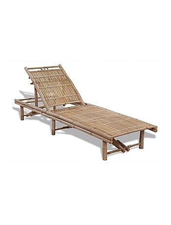 Chaise longue exterior de bambú