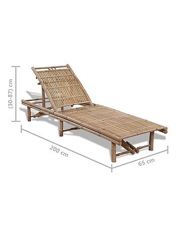 Chaise longue exterior de bambú