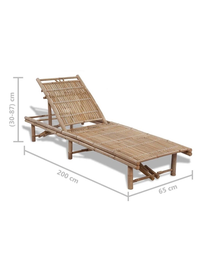 Chaise longue exterior de bambú Marrón claro - Kiabi