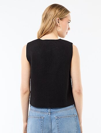 Chaleco abotonado con cuello redondo