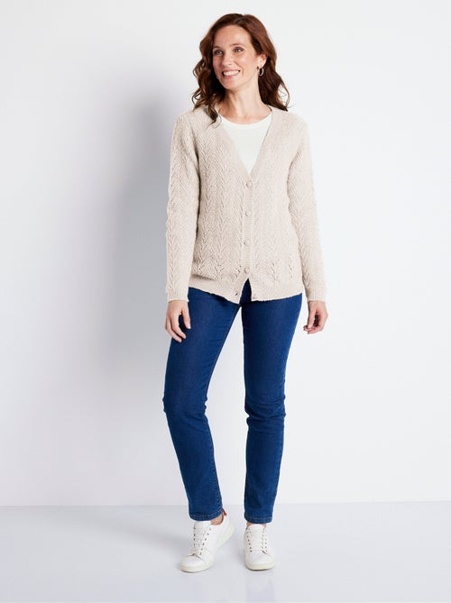 Chaleco abotonado con fibras recicladas - Afibel - Kiabi