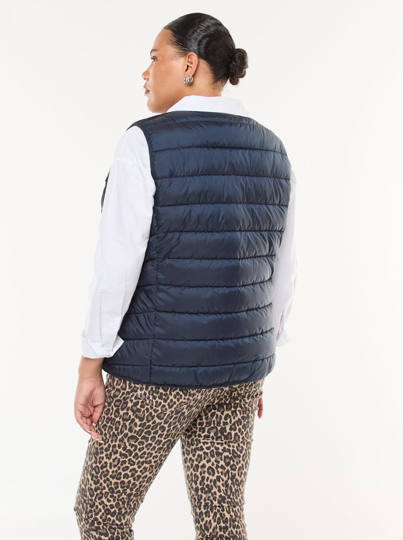 Chaleco acolchado con botones a presión azul - Kiabi