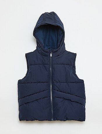 Chaleco acolchado sin mangas con capucha