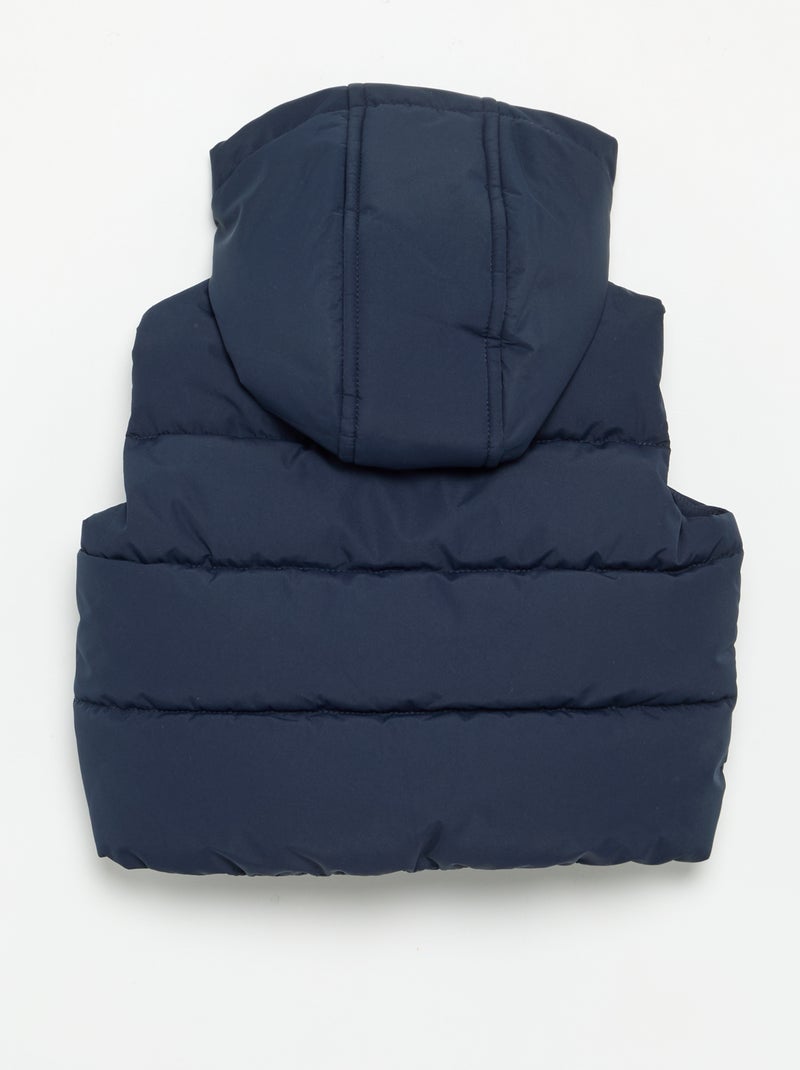 Chaleco acolchado con capucha Azul - Kiabi