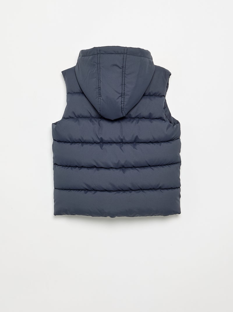 Chaleco acolchado con capucha Azul - Kiabi