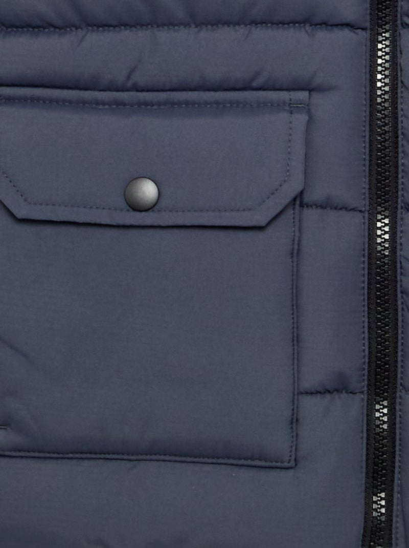 Chaleco acolchado con capucha Azul - Kiabi