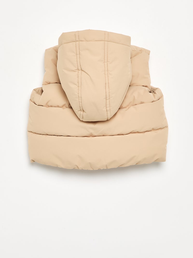 Chaleco acolchado con capucha Beige - Kiabi