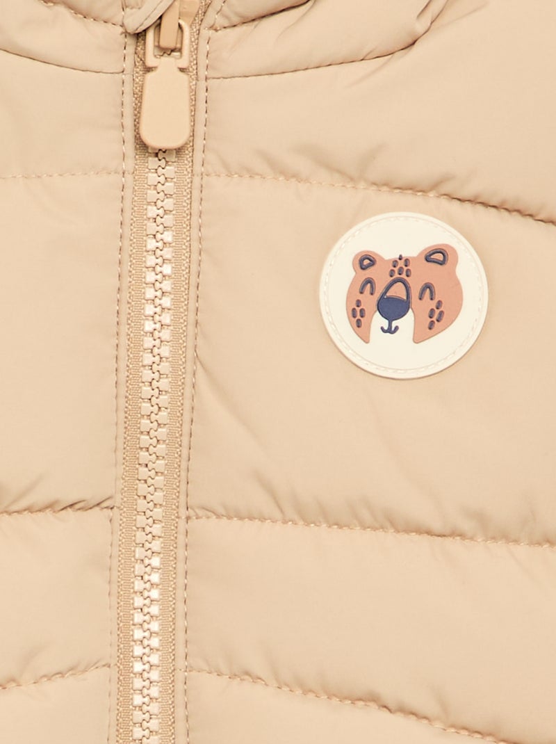 Chaleco acolchado con capucha Beige - Kiabi