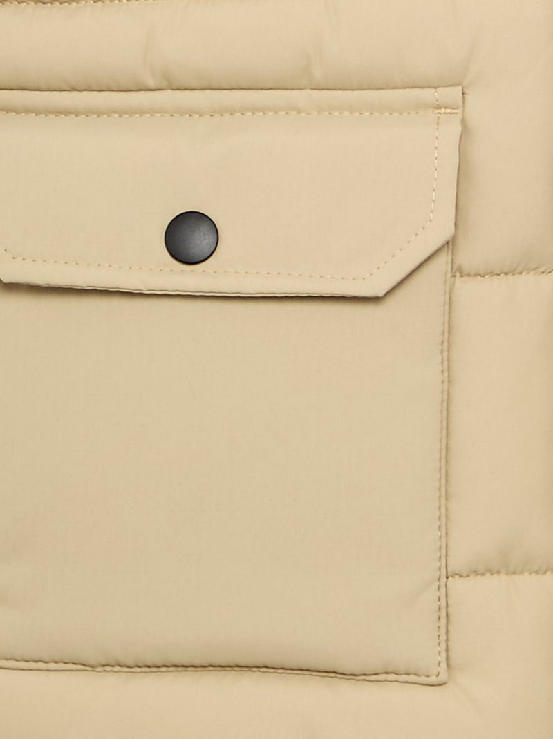 Chaleco acolchado con capucha Beige - Kiabi