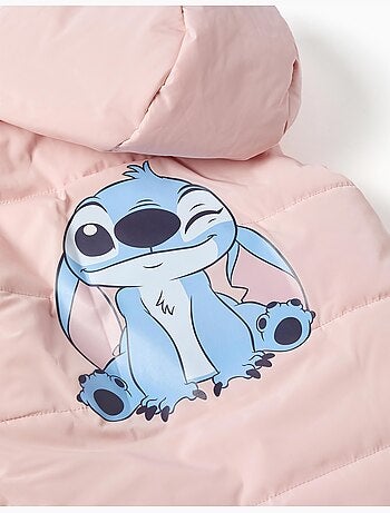 Chaleco acolchado con capucha con estampados de stitch