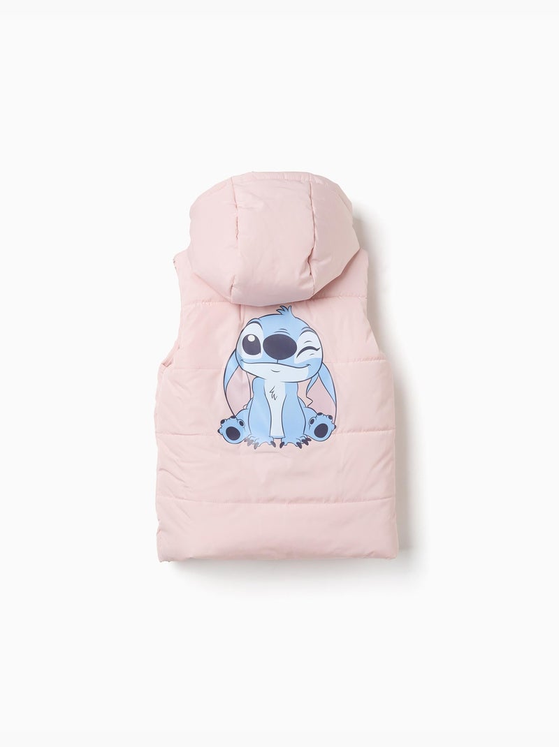 Chaleco acolchado con capucha con estampados de stitch Rosa claro - Kiabi