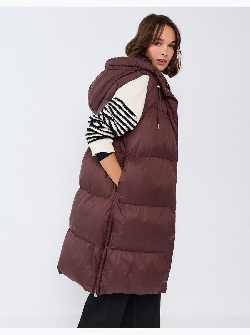 Chaleco acolchado con capucha, mo fashion Marrón - Kiabi