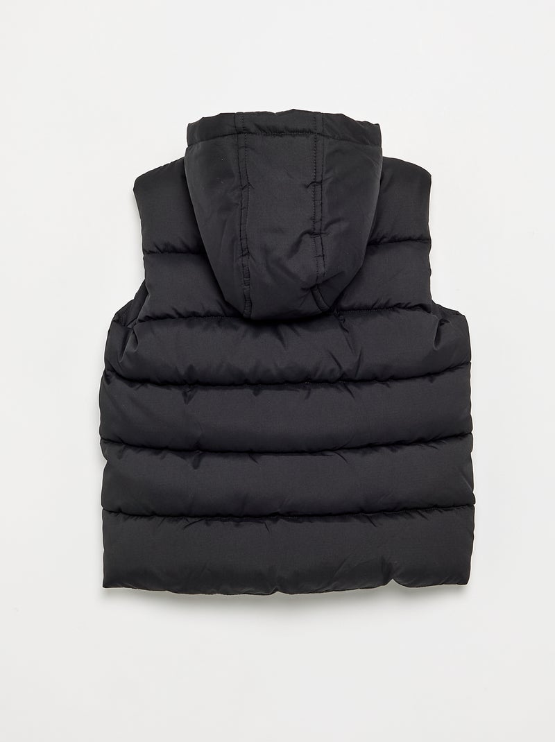 Chaleco acolchado con capucha Negro - Kiabi