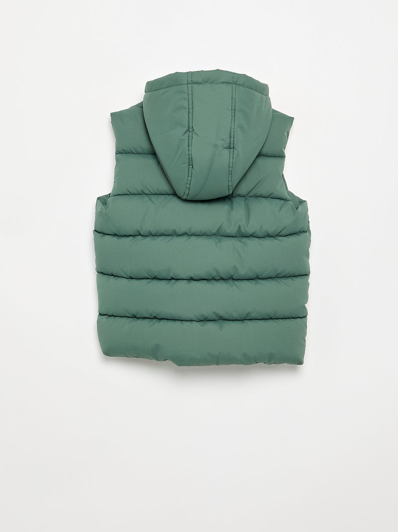 Chaleco acolchado con capucha Verde - Kiabi