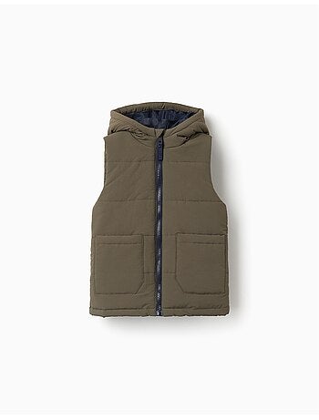 Chaleco acolchado con capucha y bolsillos