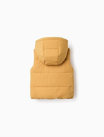 Chaleco acolchado con capucha y cremallera frontal