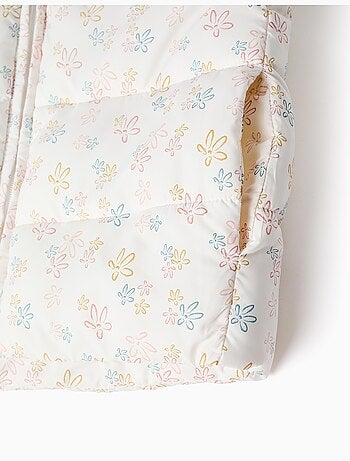 Chaleco acolchado con capucha y estampado floral