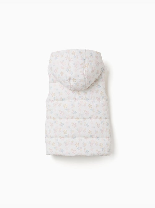 Chaleco acolchado con capucha y estampado floral - Kiabi