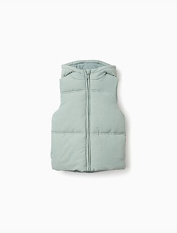 Chaleco acolchado con capucha y forro polar