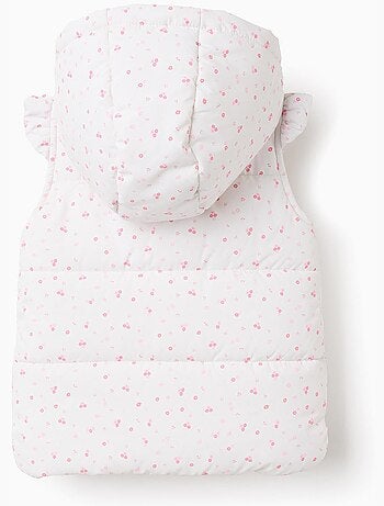 Chaleco acolchado con capucha y motivo