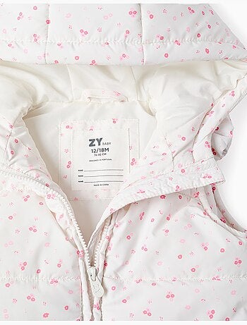 Chaleco acolchado con capucha y motivo