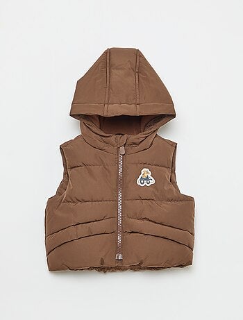 Chaleco acolchado con capucha y sin mangas