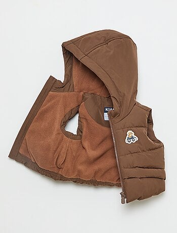 Chaleco acolchado con capucha y sin mangas