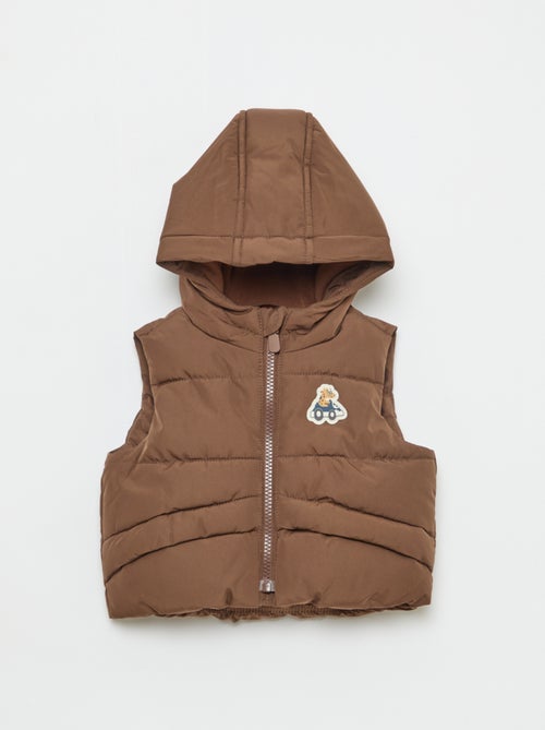 Chaleco acolchado con capucha y sin mangas - Kiabi