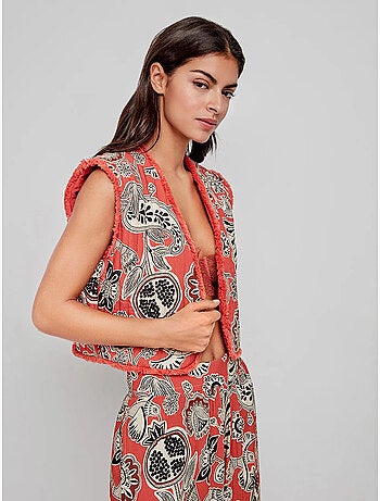 Chaleco acolchado con estampado tribal in and out