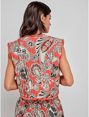 Chaleco acolchado con estampado tribal in and out