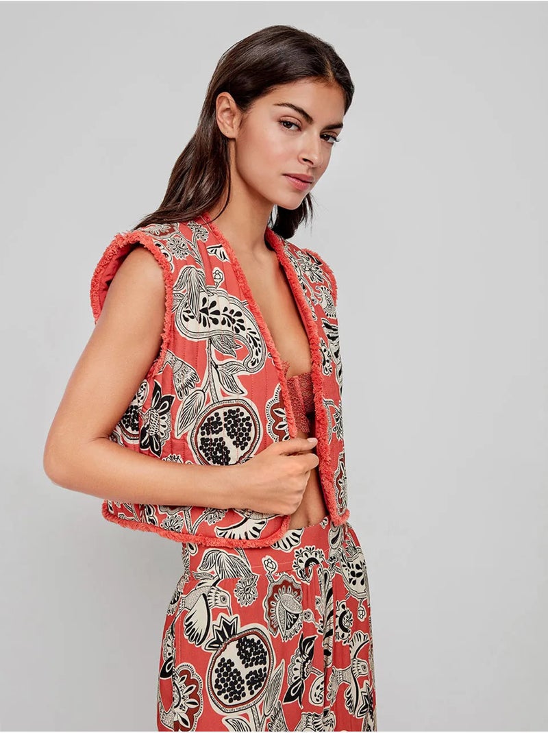 Chaleco acolchado con estampado tribal in and out Multicolor - Kiabi
