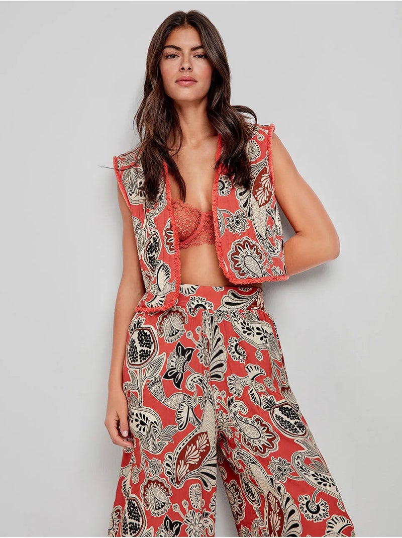 Chaleco acolchado con estampado tribal in and out Multicolor - Kiabi