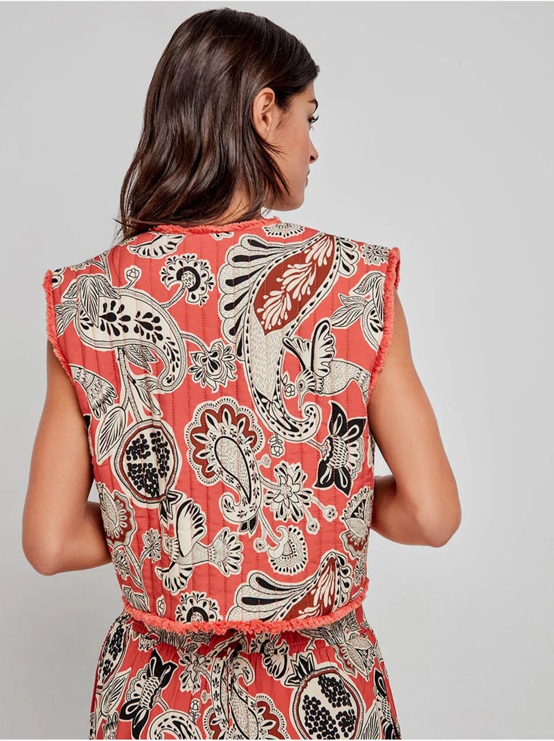 Chaleco acolchado con estampado tribal in and out Multicolor - Kiabi
