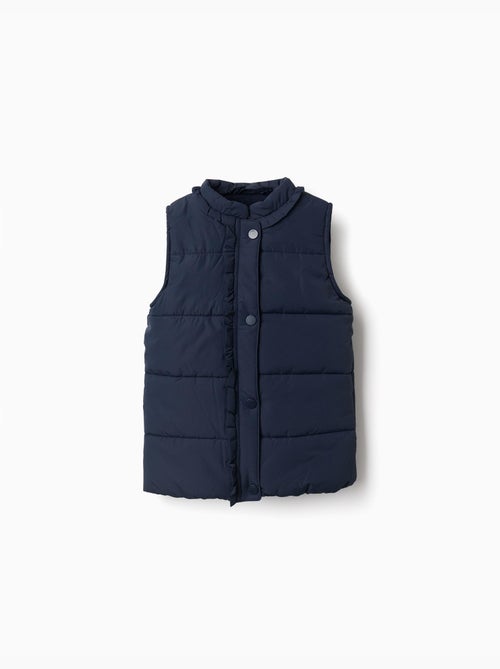 Chaleco acolchado con forro polar y volantes - Kiabi