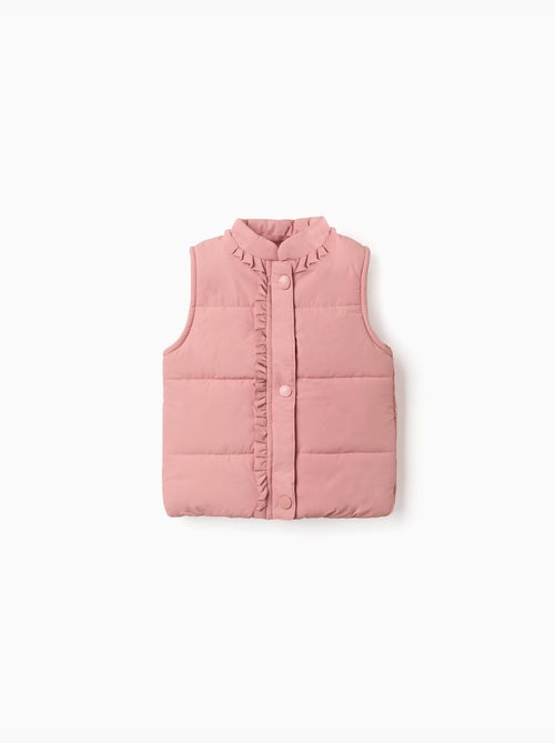 Chaleco acolchado con forro polar y volantes - Kiabi