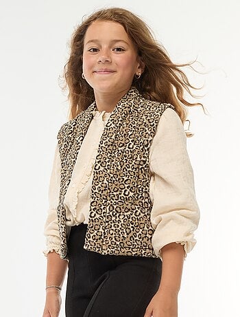 Chaleco acolchado de leopardo