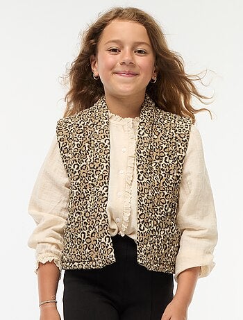 Chaleco acolchado de leopardo