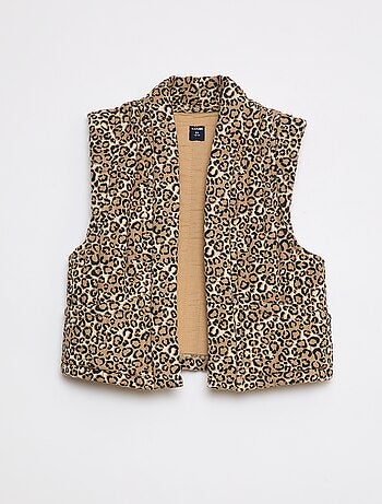 Chaleco acolchado de leopardo