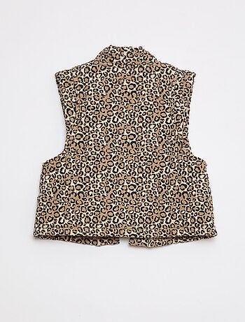 Chaleco acolchado de leopardo