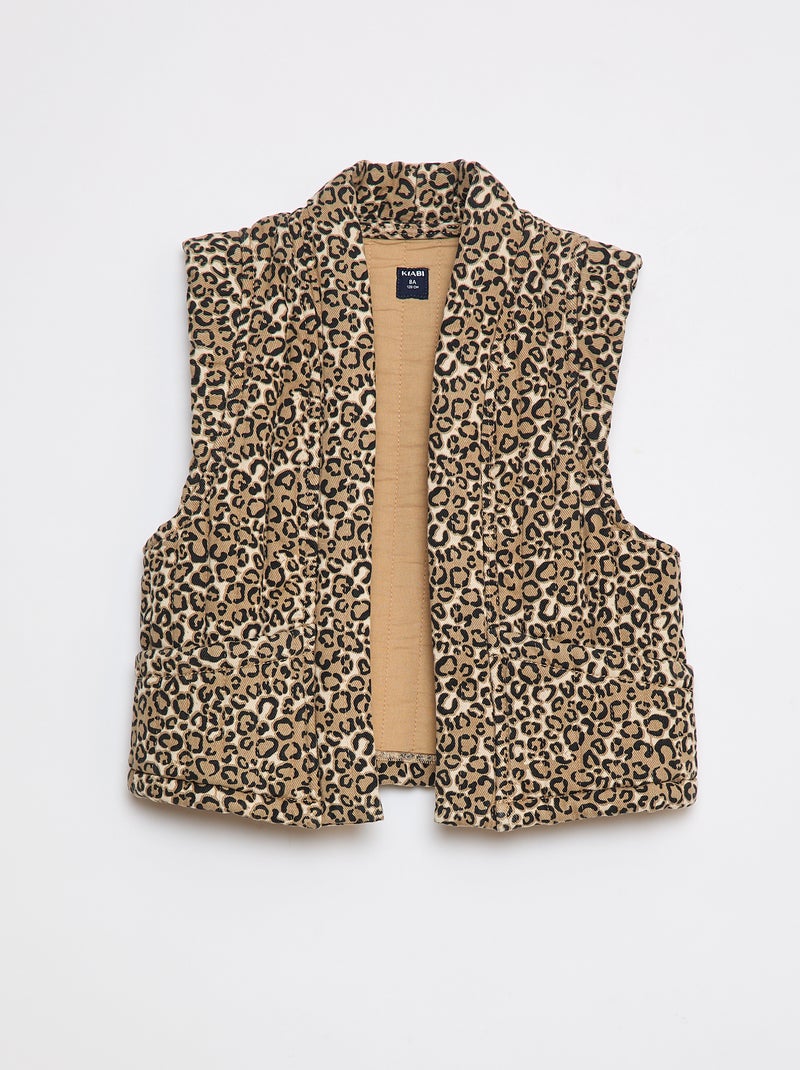 Chaleco acolchado de leopardo Beige - Kiabi