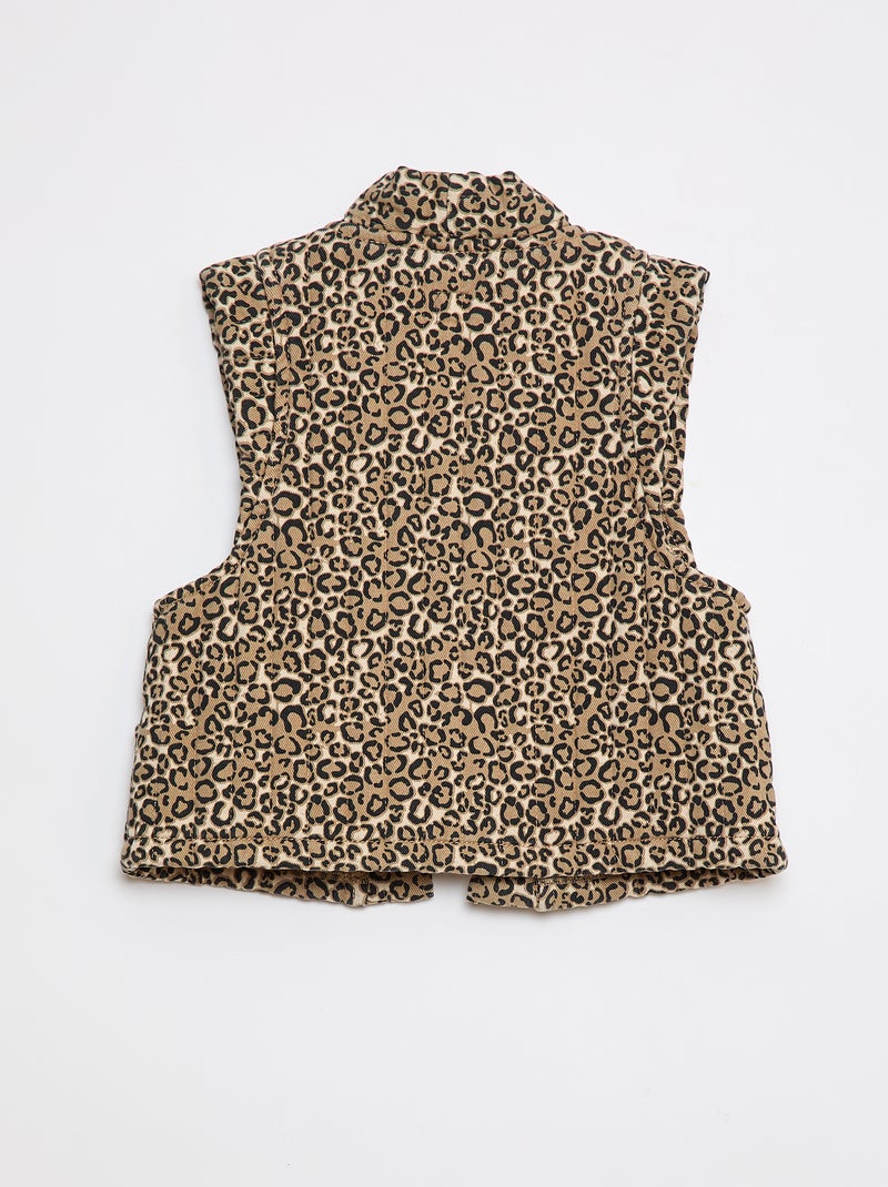 Chaleco acolchado de leopardo Beige - Kiabi